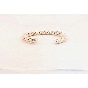 Estate 925 Sterling Silver Twisted Rope Cuff Bracelet Size 6.25” Heavy Solid